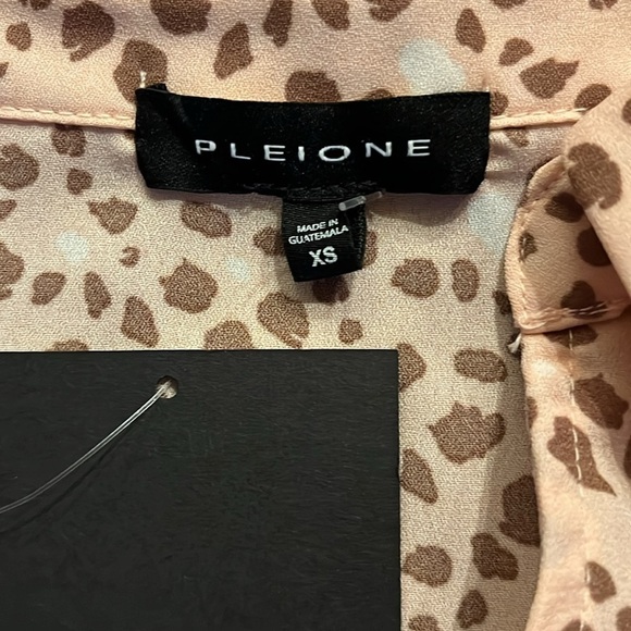 Pleione Pink Abstract Animal Blouse Size XS - Picture 2 of 4